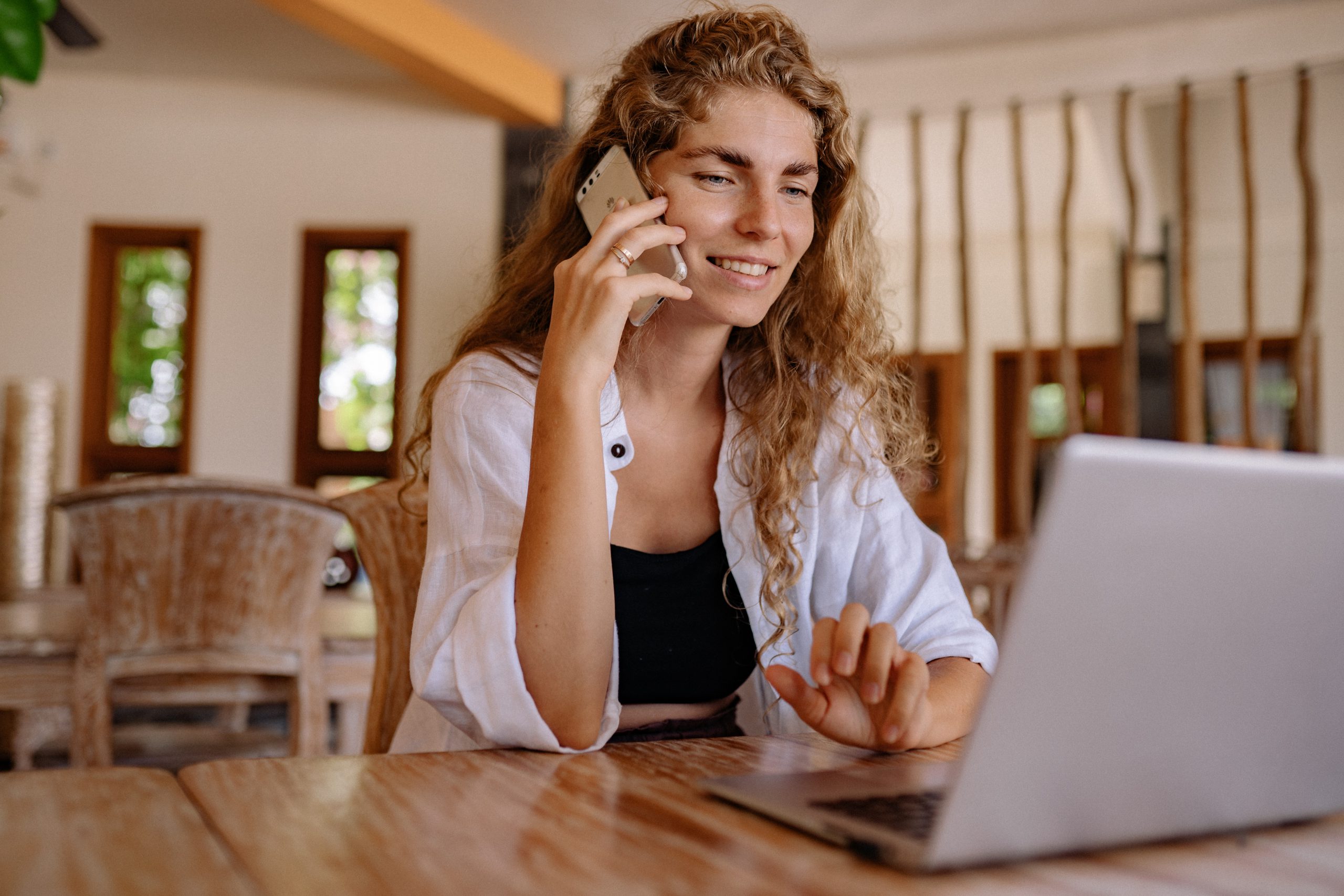 woman on phone