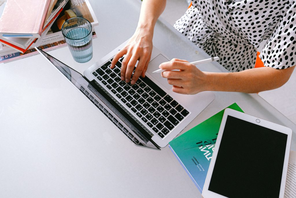 woman on computer